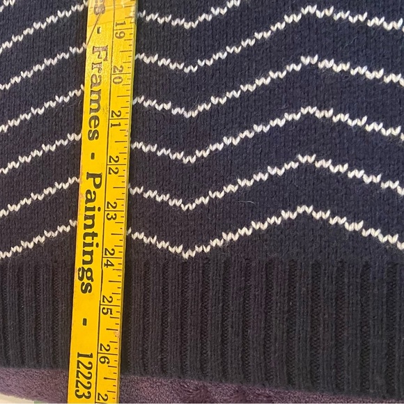 NWT Saturdays NYC Keith Zig Zag Sweater in Navy & White Size Small - Picture 11 of 13